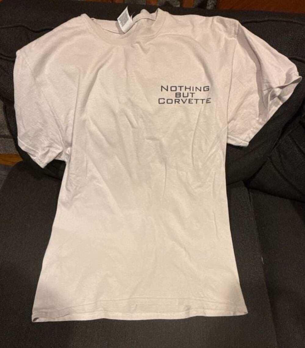 Nothing But Corvette T-Shirt w/ 6 Generations of Cars & Emblems - Light Gray